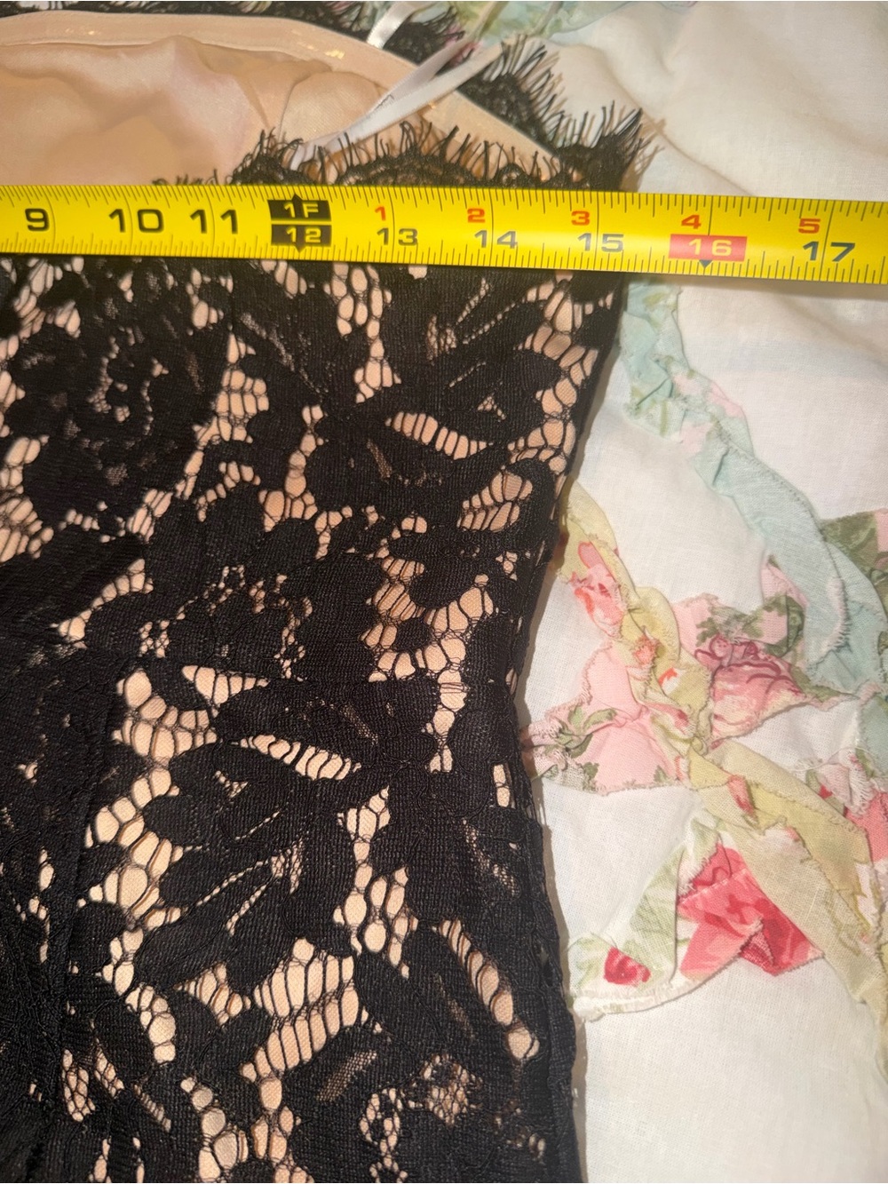 Lulu's Black Lace Strapless Mini Dress with Nude Underlay - Picture 7 of 10